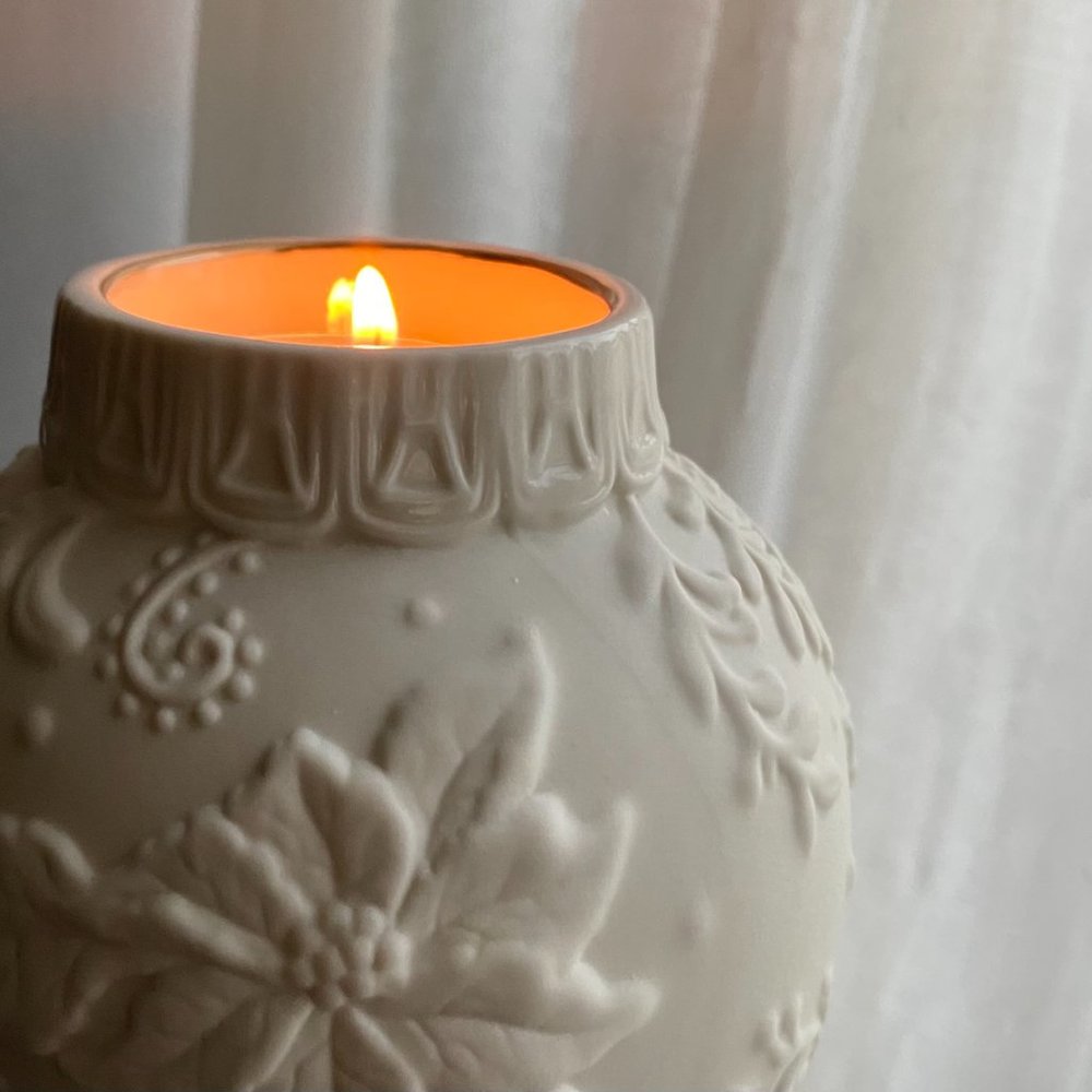 Lenox Ornamental Glow Poinsettia Candle Votive